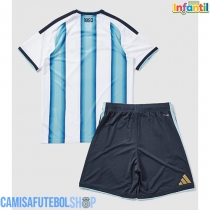 Camisa de time de futebol Argentina Replicas 1º Equipamento Infantil Mundo 2026 Manga Curta (+ Calças curtas)